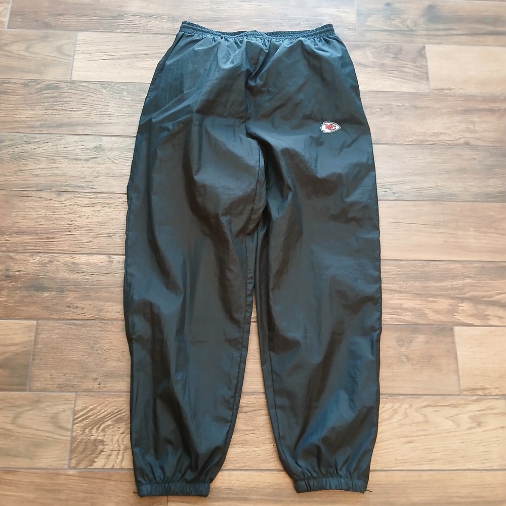 Vintage Kansas City Chiefs Track Pants Mens Large‎ Black Logo Athletic Lined 90s